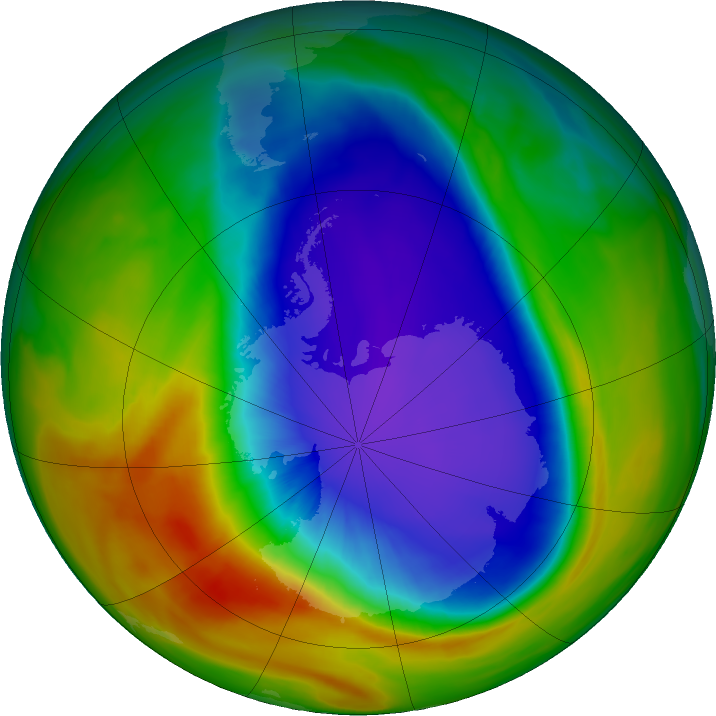 Antarctic ozone map for 11 October 2023